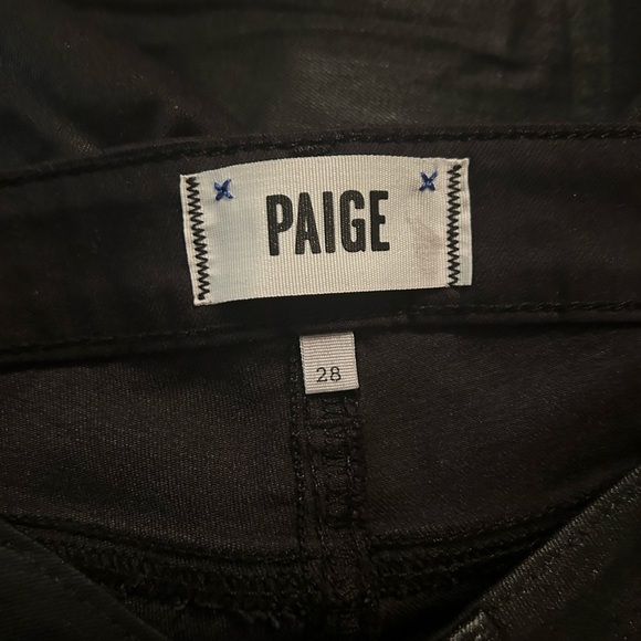 Paige Verdugo Ankle‎ Jeans Size 28 Waxed Denim Punk Rock Moto Goth EUC MSRP $229 - Picture 3 of 3